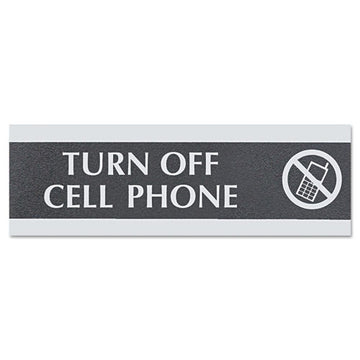 Headline® Sign Century Series Office Sign,turn Off Cell Phone, 9 X 3 freeshipping - TVN Wholesale
